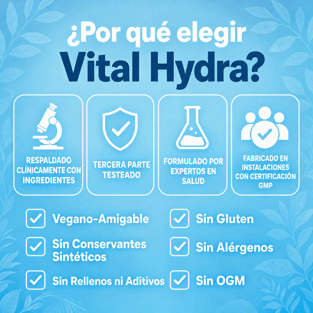 VitalHydra™ Ácido Hialurónico Liposomal – Absorción de 15 a 20 veces mayor